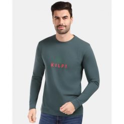 Męska bawełniana koszulka z długim rękawem Kilpi BASE-M. Zielone koszulki męskie z długim rękawem Kilpi, m, bez wzorów, z bawełny, bez kołnierzyka, bez ramiączek. Za 91.56 zł.