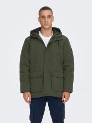 Only & Sons Kurtka zimowa 22022654 Szary Regular Fit. Zielone kurtki męskie Only & Sons, na zimę, m, bez wzorów, z syntetyku, bez ramiączek, bez kaptura. Za 249.99 zł.