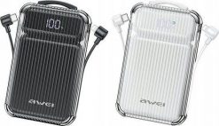 Powerbank Awei AWEI PowerBank P89K 10000mAh 38,5W czarny/black + kable PD/Lightning. Czarne powerbanki Awei. Za 99.43 zł.