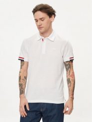 Geox Polo M4510L T2649 F1492 Biały Regular Fit. Białe koszulki polo męskie Geox, l, bez wzorów, z bawełny, bez kołnierzyka, bez ramiączek. Za 219.99 zł.