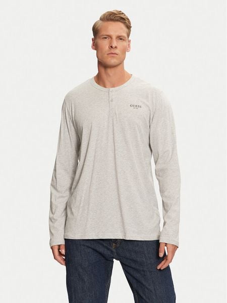 Guess Koszulka piżamowa U4YP30 KCAM1 Szary Regular Fit. Szare piżamy męskie Guess, l, z aplikacjami, z bawełny, bez kołnierzyka, bez ramiączek. Za 89.99 zł.