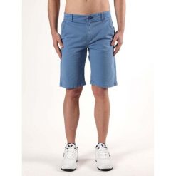 Odzież sportowa z kieszenie na co dzień na siłownię. Niebieskia szorty sportowe męskie LEONE 1947 APPAREL, bez wzorów, z bawełny, sportowe. W wyprzedaży za 101.80 zł.