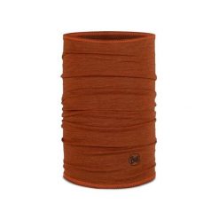 Chusta wielofunkcyjna z wełny merynosów Buff Merino Lightweight. Brązowe szaliki męskie Buff, bez wzorów, z wełny, sportowe. Za 95.99 zł.