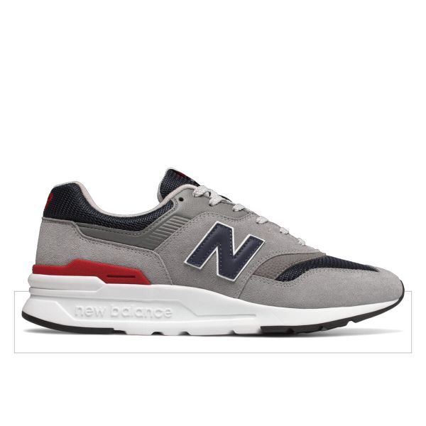 Buty do chodzenia męskie New Balance 997. Szare buty do biegania męskie New Balance, bez wzorów, z materiału, bez zapięcia, do biegania. Za 429.00 zł.