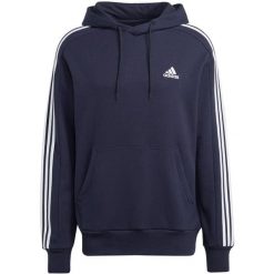 Bluza z kapturem adidas 3-Stripes Essentials French Terry. Białe bluzy nierozpinane męskie ADIDAS, m, bez wzorów, bez ramiączek, z kapturem. Za 225.00 zł.