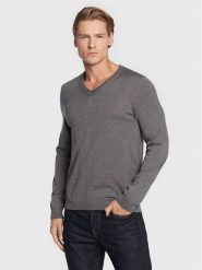 Boss Sweter Melba-P 50468261 Szary Slim Fit. Szare kardigany męskie Boss, m, bez wzorów, z wełny, bez ramiączek. Za 369.99 zł.