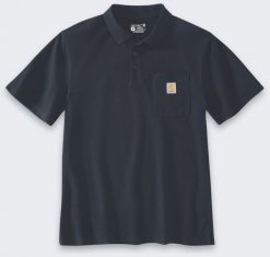 Koszulka Carhartt Loose Polo Navy. Niebieskie koszulki polo męskie Carhartt, m, bez wzorów, bez kołnierzyka, bez ramiączek. Za 140.22 zł.