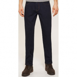 Jeansy regular fit - Granatowy. Niebieskie jeansy męskie House, z jeansu. Za 119.99 zł.