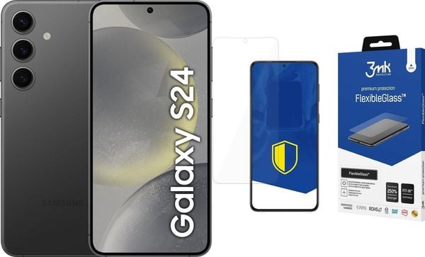 Smartfon Samsung Galaxy S24 5G 8/128GB Czarny (SM-S921BZK) + FlexibleGlass. Czarne smartfony SAMSUNG. Za 2,352.00 zł.
