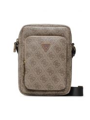 Guess Saszetka Vezzola Smart HMEVZL P3163 Beżowy. Brązowe saszetki męskie Guess, z aplikacjami, ze skóry. Za 219.99 zł.