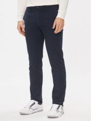Tommy Hilfiger Chinosy Denton MW0MW32935 Granatowy Slim Fit. Niebieskie eleganckie spodnie męskie Tommy Hilfiger, bez wzorów, z bawełny. Za 449.99 zł.