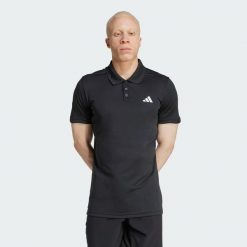 Koszulka Tennis Climacool FreeLift Polo. Czarne koszulki polo męskie ADIDAS, m, bez wzorów, sportowe, bez kołnierzyka, bez ramiączek. Za 279.00 zł.