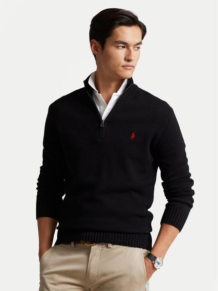 Polo Ralph Lauren Sweter 710859939003 Czarny Regular Fit. Czarne kardigany męskie Polo Ralph Lauren, m, bez wzorów, z bawełny, bez ramiączek. Za 589.99 zł.