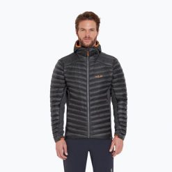 Kurtka puchowa męska Rab Cirrus Flex Hoody. Czarne kurtki męskie RAB, m, bez wzorów, z puchu, sportowe, bez ramiączek, bez kaptura. Za 709.99 zł.