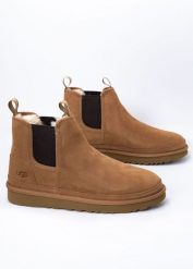 Sztyblety męskie brązowe UGG M Neumel Chelsea-Boot. Brązowe sztyblety męskie UGG, z poliesteru, bez obcasa, bez zapięcia. Za 619.99 zł.