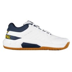 Buty halowe Salming Recoil Ultra. Białe buty do biegania męskie SALMING, bez wzorów, z materiału, bez zapięcia, do biegania. W wyprzedaży za 628.95 zł.
