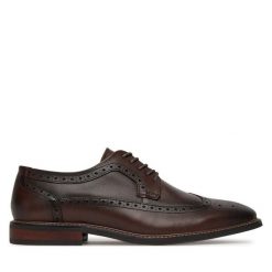 Półbuty GINO ROSSI. Brązowe eleganckie półbuty męskie Gino Rossi, wizytowe, bez obcasa, bez zapięcia. Za 349.99 zł.