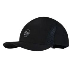 Czapka z daszkiem biegowa unisex Buff 5 Panels Black ochrona UV. Czarne czapki męskie Buff, bez wzorów, sportowe. Za 150.00 zł.