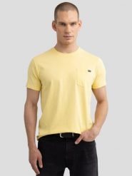 Koszulka męska z kieszonką żółta Carbon 200. Żółte t-shirty męskie Big Star, l, z aplikacjami, z bawełny, bez kołnierzyka, bez ramiączek. W wyprzedaży za 59.99 zł.