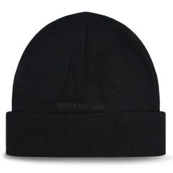 Czapka Armani Exchange. Czarne czapki męskie Armani Exchange, na zimę, bez wzorów. Za 269.99 zł.