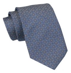 Klasyczny Męski Krawat - ALTIES - Niebieski, Drobny Wzór. Niebieskie krawaty i muchy męskie Alties, bez wzorów, z tkaniny, eleganckie. Za 49.00 zł.