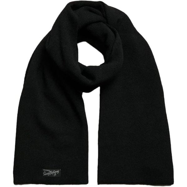 Stylowy męski szalik zimowy Superdry Vintage Classic. Czarne szaliki męskie Superdry., na zimę, bez wzorów, z poliesteru, eleganckie. W wyprzedaży za 115.00 zł.