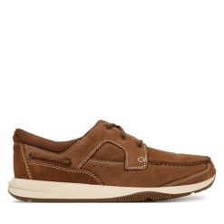 Półbuty Clarks. Brązowe codzienne półbuty męskie Clarks, bez wzorów, bez obcasa, bez zapięcia. Za 389.99 zł.