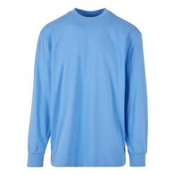 Męska Wysoka Koszulka Z Długim Rękawem. Niebieskie koszulki męskie z długim rękawem Urban Classics, m, bez wzorów, sportowe, bez kołnierzyka, bez ramiączek. Za 84.99 zł.