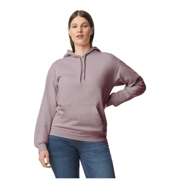 Bluza Z Kapturem Dla Dorosłych Unisex Softstyle Fleece Midweight. Fioletowe bluzy nierozpinane męskie GILDAN, m, bez wzorów, bez ramiączek, z kapturem. Za 83.99 zł.
