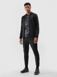 4F Spodnie treningowe szybkoschnące męskie - czarne L. Czarne długie spodnie sportowe męskie 4f, bez wzorów, z dzianiny, na fitness i siłownię. W wyprzedaży za 129.99 zł.