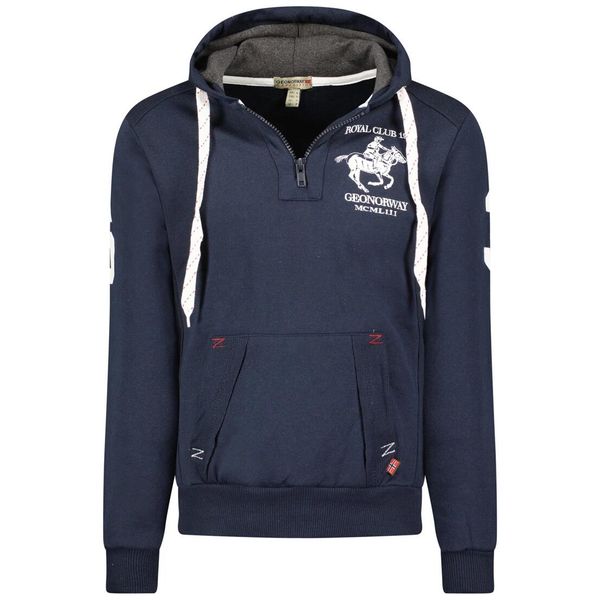 Bluza męska Geographical Norway FOLTON EO MEN 100, granatowa (WW4783H). Niebieskie bluzy nierozpinane męskie Geographical Norway, m, bez wzorów, z bawełny, z kapturem. Za 139.00 zł.