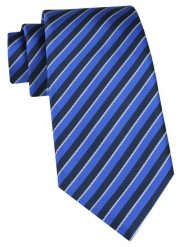 Klasyczny Krawat Klubowy - Alties - Czarno-Niebieski, Drobny Prążek. Niebieskie krawaty i muchy męskie Alties, bez wzorów, z tkaniny, eleganckie. Za 49.00 zł.