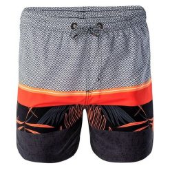 Męskie Spodenki Kąpielowe Palawan Palm. Brązowe kąpielówki męskie AQUAWAVE, bez wzorów, sportowe. Za 88.99 zł.