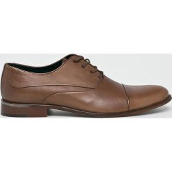 Wojas - Półbuty. Brązowe eleganckie półbuty męskie Wojas, z materiału, wizytowe. Za 349.90 zł.