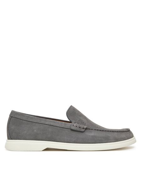 BOSS Mokasyny Sienne 50543083 Szary. Szare mokasyny męskie Boss, ze skóry, bez zapięcia. Za 469.99 zł.