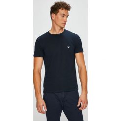 Emporio Armani - T-shirt piżamowy (2-pack). Niebieskie piżamy męskie marki Emporio Armani, z bawełny, z okrągłym kołnierzem. W wyprzedaży za 179.90 zł.