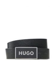 Hugo Pasek Męski 50492032 Czarny. Czarne paski męskie Hugo, bez wzorów, ze skóry. Za 229.99 zł.