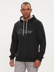 S.Oliver Bluza 2132732 Czarny Regular Fit. Czarne bluzy nierozpinane męskie S.Oliver, m, bez wzorów, z bawełny, bez ramiączek, bez kaptura. Za 119.99 zł.