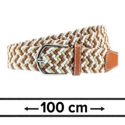Pasek Elastyczny Pleciony, Beżowo-Karmelowy, do Spodni, 100 cm, Casualowy, Parciany -HIS STORY. Brązowe paski męskie His Story, bez wzorów, z elastanu. Za 69.00 zł.