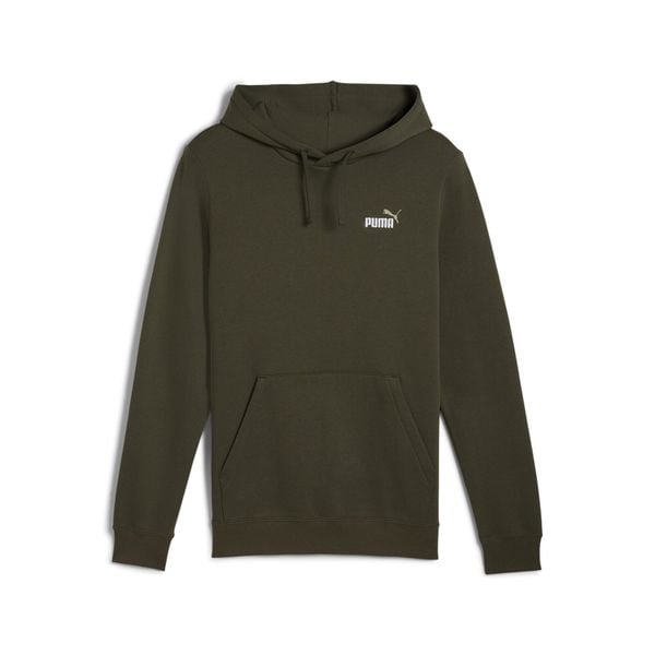 Męska bluza z kapturem Essentials z małym dwukolorowym logo No. 1 PUMA. Zielone bluzy nierozpinane męskie Puma, m, bez wzorów, prążkowane, z kapturem. Za 229.00 zł.