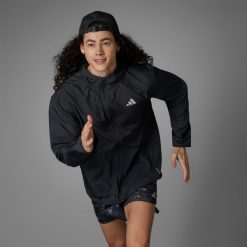 Kurtka Run It. Czarne kurtki męskie ADIDAS, m, bez wzorów, do biegania. Za 274.05 zł.