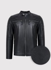 PAKO LORENTE – Kurtka skórzana P22SF-5S-001-C-0. Czarne kurtki męskie Pako Lorente, m, bez wzorów, ze skóry, bez ramiączek, bez kaptura. Za 999.99 zł.