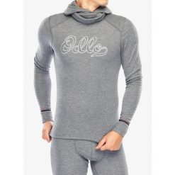 Bluza termoaktywna męska Odlo Active Warm Originals BL Top Facemask LS. Szare bielizna termoaktywna męska Odlo, m, bez wzorów, sportowe, bez ramiączek, bez kaptura. Za 277.99 zł.