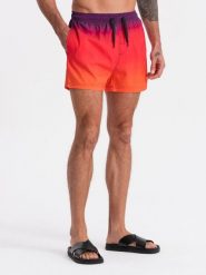 Kąpielówki męskie efekt ombre - pomarańczowe V17 - Rozmiar: S. Brązowe kąpielówki męskie Ombre Clothing, m, bez wzorów. W wyprzedaży za 49.99 zł.