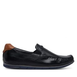 Mokasyny Bugatti. Niebieskie mokasyny męskie Bugatti, bez zapięcia. Za 259.99 zł.
