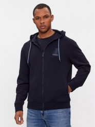 Armani Exchange Bluza 3DZMHS ZJGGZ 15CX Granatowy Regular Fit. Niebieskie bluzy rozpinane męskie Armani Exchange, m, bez wzorów, z bawełny, bez ramiączek, bez kaptura. Za 529.99 zł.