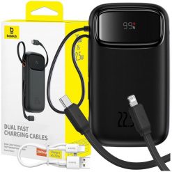 Baseus Powerbank 20000mAh 22,5W szybkie ładowanie kable USB-C lightning. Czarne powerbanki Baseus. Za 129.00 zł.
