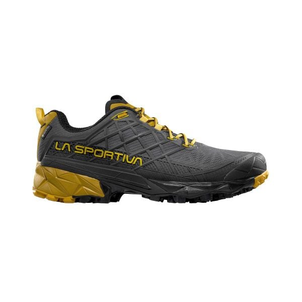 Buty GORE-TEX męskie La Sportiva Akyra II GTX. Szare buty trekkingowe męskie La Sportiva, bez wzorów, z gore-texu, bez zapięcia, wspinaczkowe, gore-tex. Za 728.99 zł.