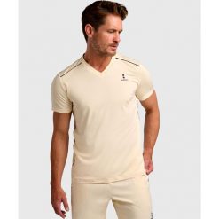Koszulka sportowa męska Performance. Żółte t-shirty sportowe męskie NORDICDOTS, l, bez wzorów, z elastanu, sportowe, bez ramiączek. Za 185.00 zł.