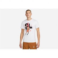 Koszulka sportowa męska Nike Air Jordan Game 5. Białe t-shirty sportowe męskie Nike, m, bez wzorów, sportowe, bez ramiączek. Za 239.99 zł.